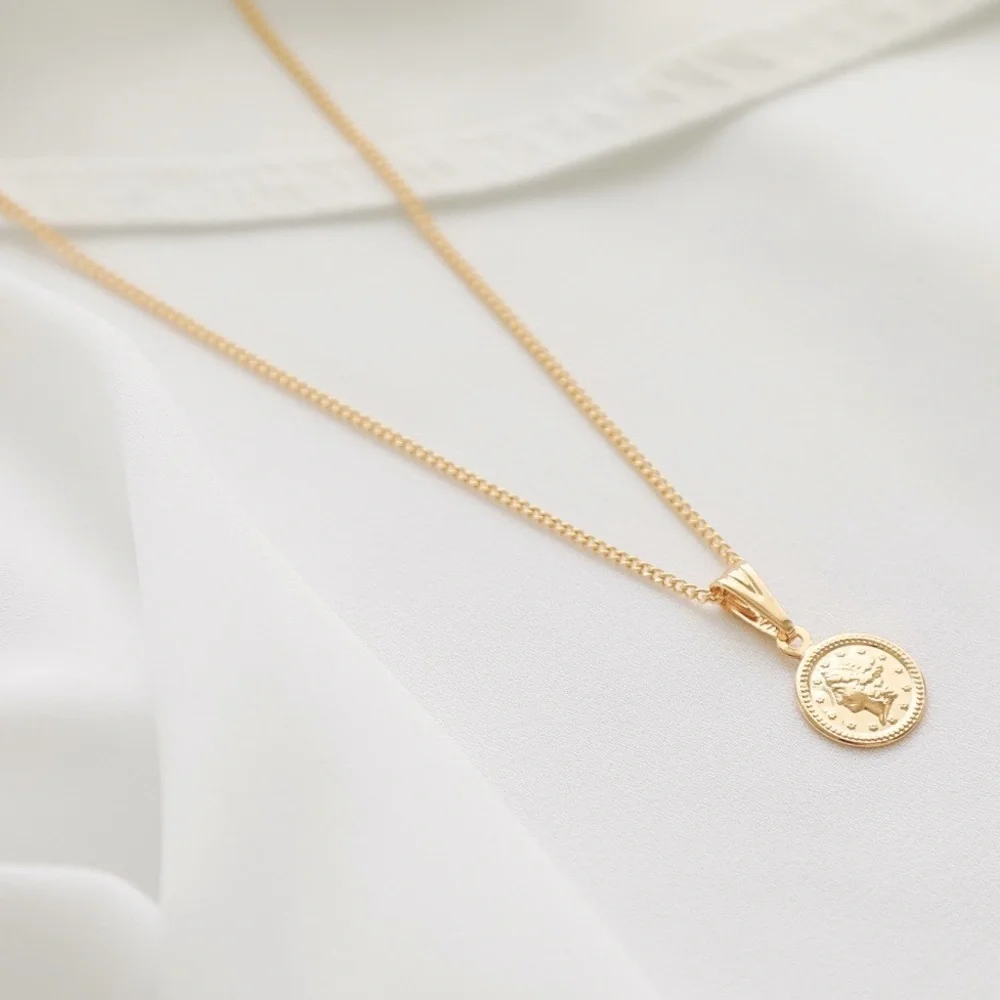 Petite Goddess Coin Necklace | 18k Gold Filled - Picture 5 of 8
